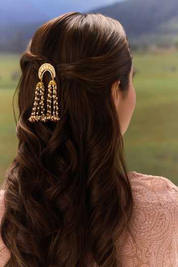 Paisley Pop Kundan & Pearls Braid Pin