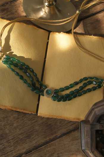 Paisley Pop Natural Stone Studded Choker Necklace 
