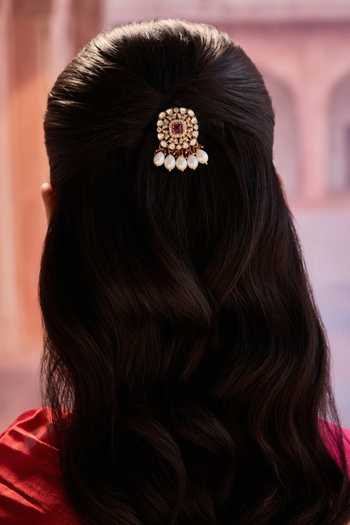Paisley Pop Pink Polki Braid Pin