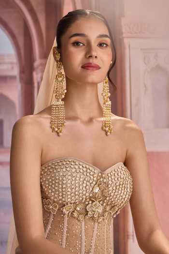 Paisley Pop Kundan Kashmiri Long Earrings
