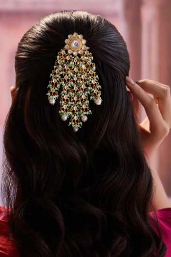 Paisley Pop Turquoise Kundan Braid Pin