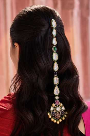 Paisley Pop Multicolored Polki Braid Pin