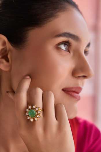 Paisley Pop Mint Polki Ring