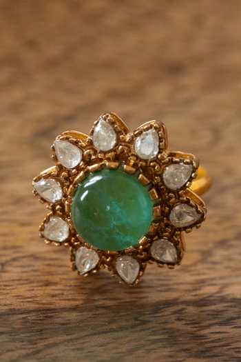 Paisley Pop Mint Polki Ring
