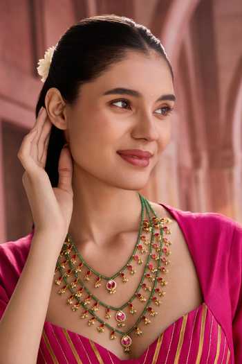 Paisley Pop Green Layered Necklace