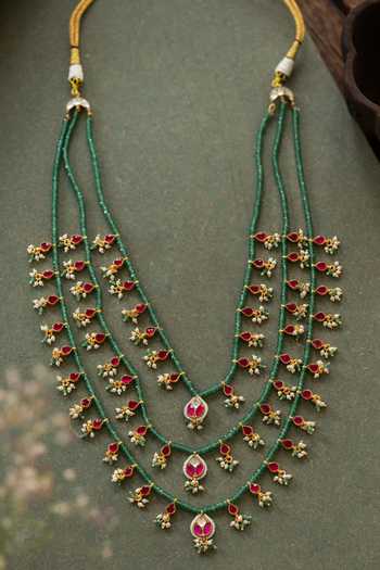 Paisley Pop Green Layered Necklace