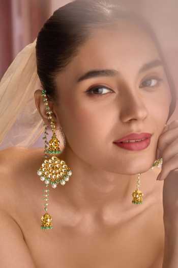 Paisley Pop Kundan & Pearl Embellished Earrings