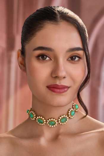 Paisley Pop Mint Polki Choker Necklace