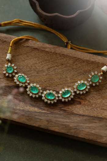 Paisley Pop Mint Polki Choker Necklace