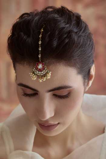 Paisley Pop_Pink Kundan Maangtikka _Online_at_Aza_Fashions