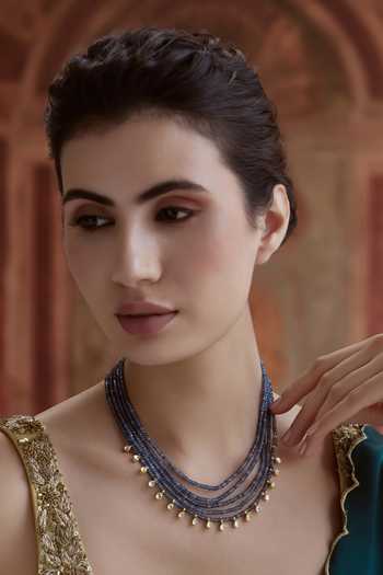 Paisley Pop Blue Kundan Necklace