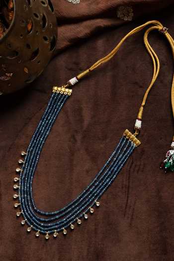 Paisley Pop Blue Kundan Necklace