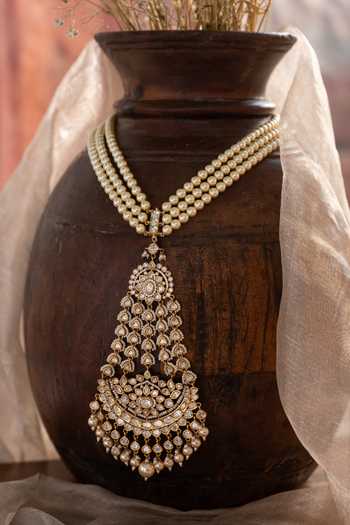 Paisley Pop Pearl Strand Polki Necklace 
