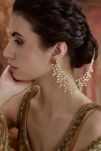 Paisley Pop Pink Kaan Chain Stud Earrings