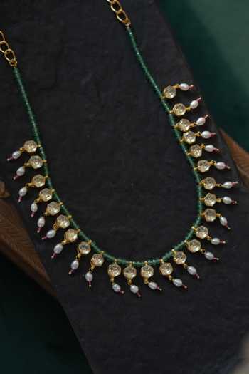 Paisley Pop Mint Kundan Necklace