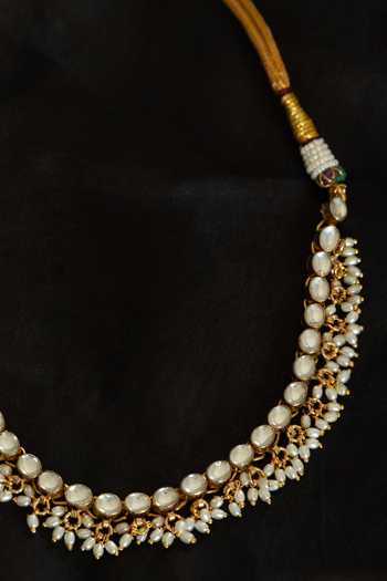 Buy_Paisley Pop_Gold Plated Kundan Embellished Necklace _Online_at_Aza_Fashions