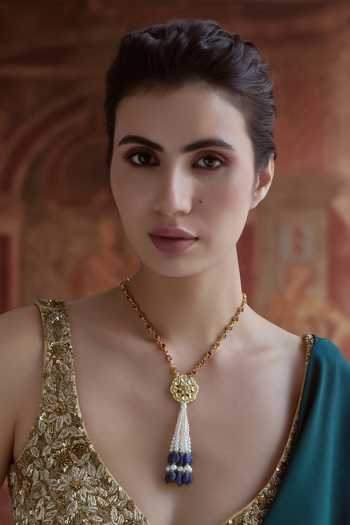 Paisley Pop Kundan Tassel Pendant Necklace