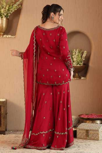 Roohbyridhimaa Hania Embroidered Kurta Sharara Set 