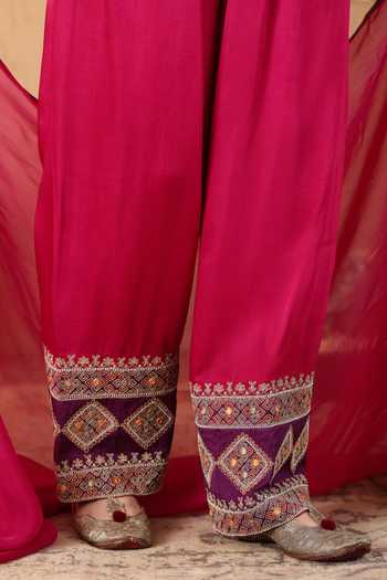 Buy Roohbyridhimaa Purple Organza, Silk Satin V-neck, Yes Rani Pink Shiddat Kurta Frshi Salwar Set Online at Aza Fashions Buy_Roohbyridhimaa_Purple Organza, Silk Satin V-neck, Yes Rani Pink Shiddat Kurta Frshi Salwar Set _Online_at_Aza_Fashions