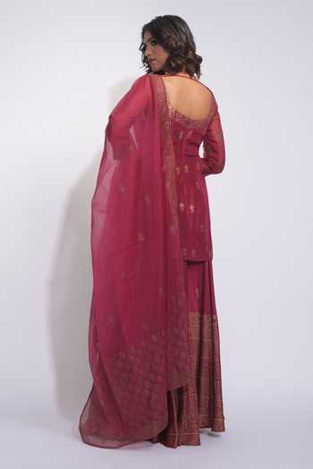 Shruti S Hand Block Print Kurta Sharara Set 