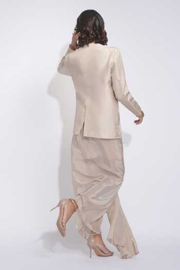 Shruti S Pearl Embroidered Jacket Set 