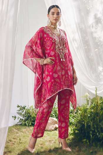 Seams Pret And Couture Floral Print Kaftan & Pant Set 