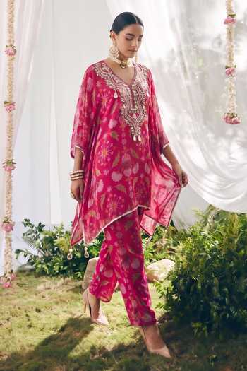 Seams Pret And Couture Floral Print Kaftan & Pant Set 