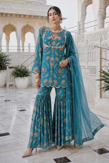 Seams Pret And Couture Gulnar Printed Kurta Sharara Set 