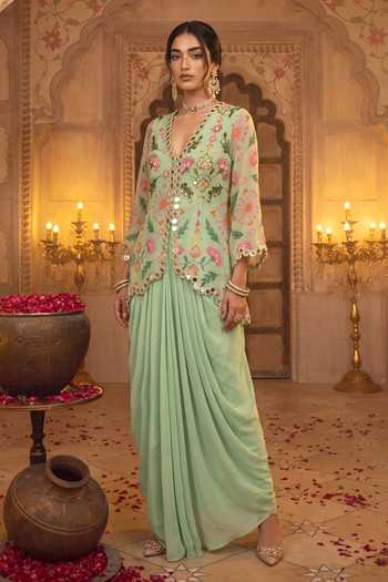Seams Pret And Couture Lavanya Printed Jacket & Skirt Set 