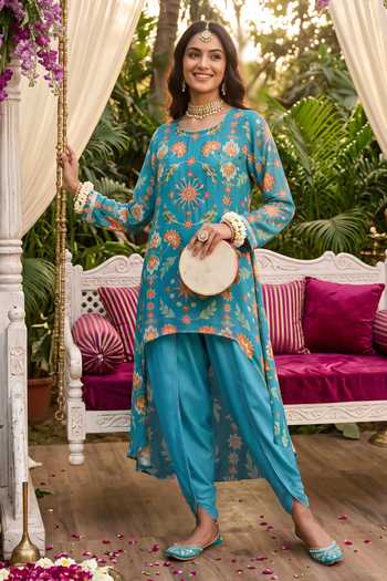 Seams Pret And Couture Nargis Printed Kurta & Dhoti Pant Set 