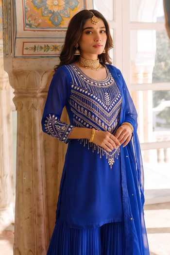 Seams Pret And Couture Rhea Embroidered Kurta Sharara Set 