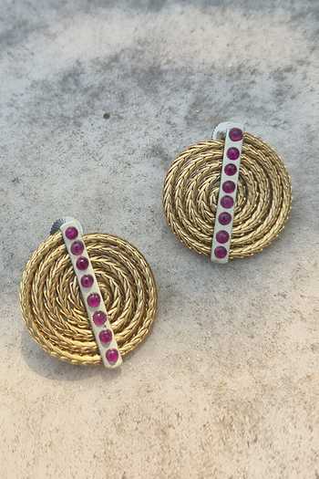 Suhani Pittie_Gold Plated Hera The Second Earrings _Online_at_Aza_Fashions