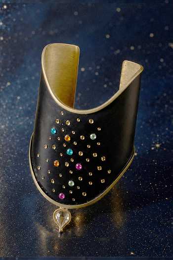Suhani Pittie Black Stardust Hand Cuff Bracelet Online at Aza Fashions Suhani Pittie_Black Stardust Hand Cuff Bracelet _Online_at_Aza_Fashions