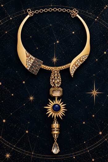 Suhani Pittie_Gold Plated Tanzanite North Star Necklace _Online_at_Aza_Fashions