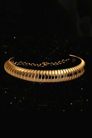 Suhani Pittie_Gold Plated Orbit Choker Necklace _Online_at_Aza_Fashions