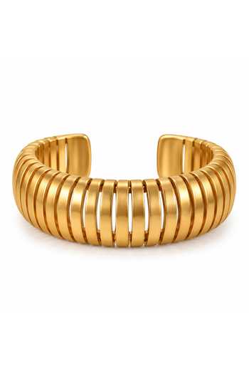 Suhani Pittie Endless Night Ribbed Armor Cuff Bangle 