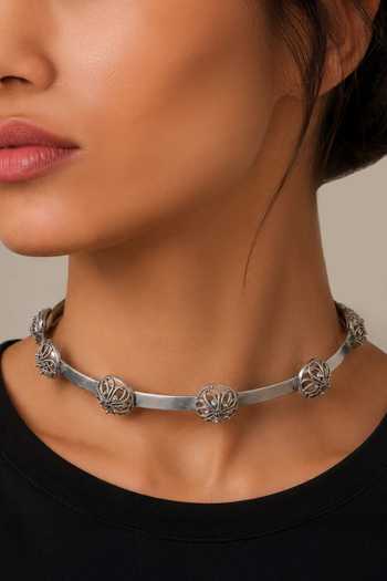 Suhani Pittie Medallion Silver Choker 