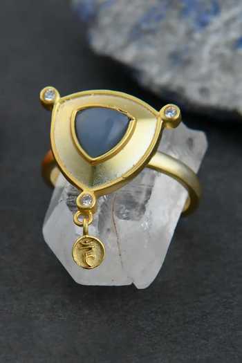 Totapari Blue Visuddha - Throat Chakra Ring at Aza Fashions Totapari_Blue Visuddha - Throat Chakra Ring _at_Aza_Fashions