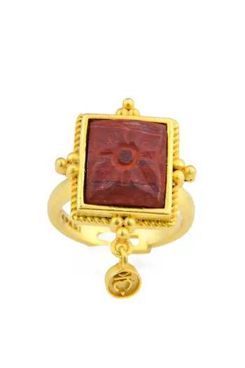 Shop Totapari Red Muladhar - Root Chakra Ring Online at Aza Fashions Shop_Totapari_Red Muladhar - Root Chakra Ring _Online_at_Aza_Fashions