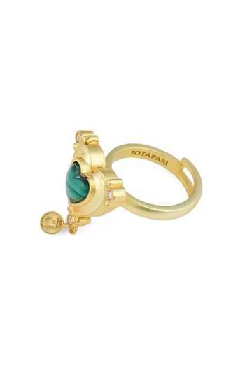 Buy Totapari Gold Plated Anahata - Throat Chakra Ring Online at Aza Fashions Buy_Totapari_Gold Plated Anahata - Throat Chakra Ring _Online_at_Aza_Fashions