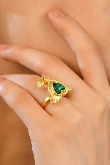 Shop Totapari Gold Plated Anahata - Throat Chakra Ring Online at Aza Fashions Shop_Totapari_Gold Plated Anahata - Throat Chakra Ring _Online_at_Aza_Fashions