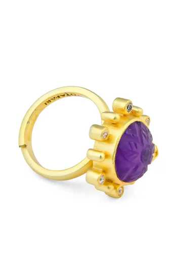 Buy Totapari Lavender Sahasrara - Crown Chakra Ring Online at Aza Fashions Buy_Totapari_Lavender Sahasrara - Crown Chakra Ring _Online_at_Aza_Fashions