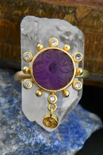 Totapari Lavender Sahasrara - Crown Chakra Ring at Aza Fashions Totapari_Lavender Sahasrara - Crown Chakra Ring _at_Aza_Fashions