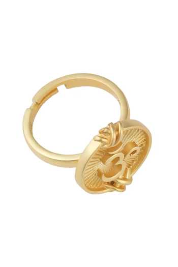 Totapari Gold Plated Sacred Om Ring Online at Aza Fashions Totapari_Gold Plated Sacred Om Ring _Online_at_Aza_Fashions