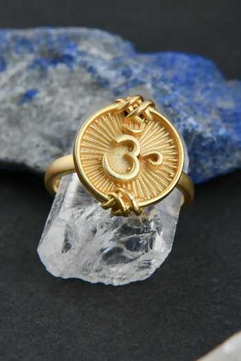 Totapari Gold Plated Sacred Om Ring at Aza Fashions Totapari_Gold Plated Sacred Om Ring _at_Aza_Fashions