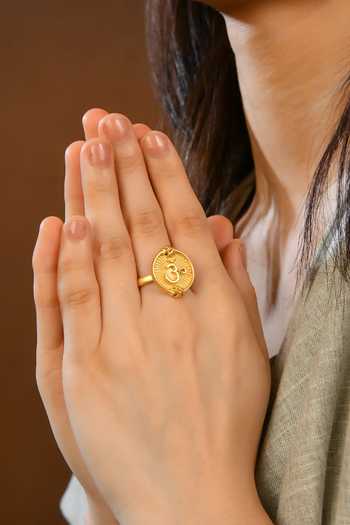 Buy Totapari Gold Plated Sacred Om Ring Buy_Totapari_Gold Plated Sacred Om Ring