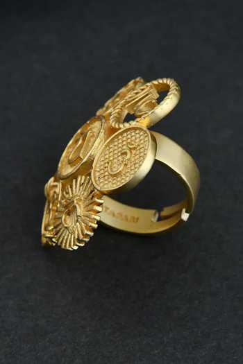 Totapari Gold Plated 7 Chakra Resonance Ring at Aza Fashions Totapari_Gold Plated 7 Chakra Resonance Ring _at_Aza_Fashions