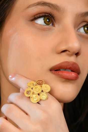 Totapari 7 Chakra Gold Plated Resonance Ring 