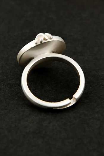 Totapari Silver Plated Sacred Om Ring Online at Aza Fashions Totapari_Silver Plated Sacred Om Ring _Online_at_Aza_Fashions