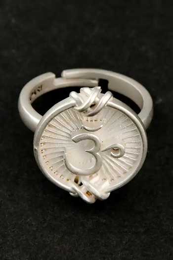 Buy Totapari Silver Plated Sacred Om Ring Online at Aza Fashions Buy_Totapari_Silver Plated Sacred Om Ring _Online_at_Aza_Fashions